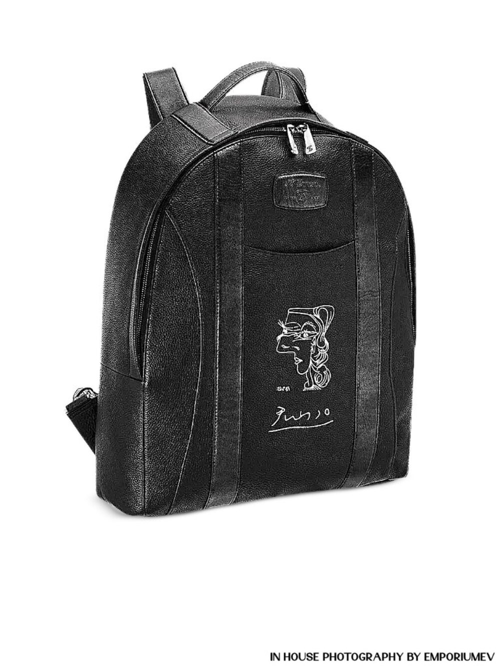 S.T. Dupont Line D Leather Black Backpack Picasso Profil de Femme 181266